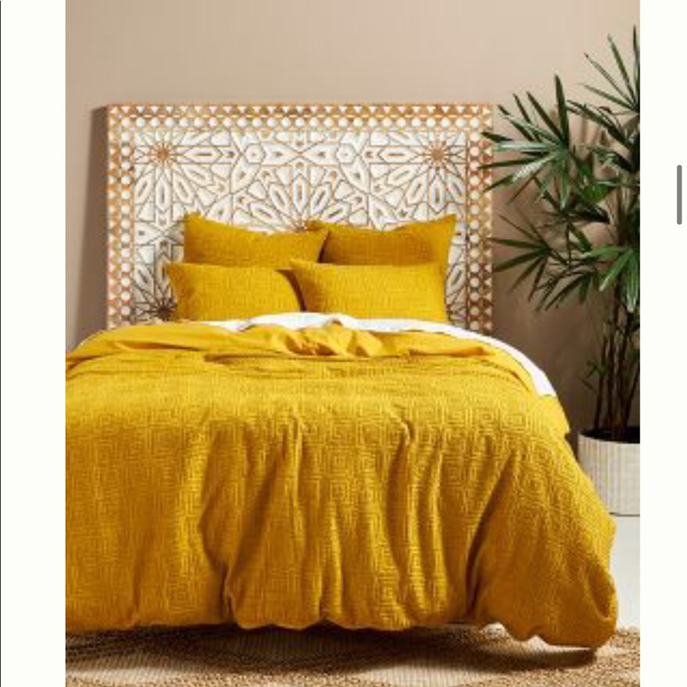 Anthropologie textured nori duvet cover and shams